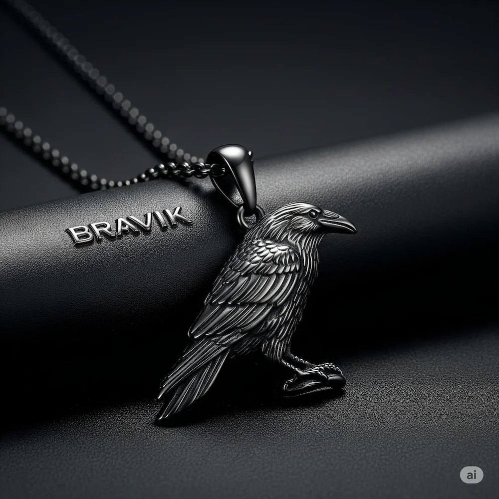 Raven's Eye Pendant (Black Plate) - Image 1