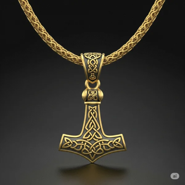 Thor's Hammer Talisman (Gold Oxide Plating)