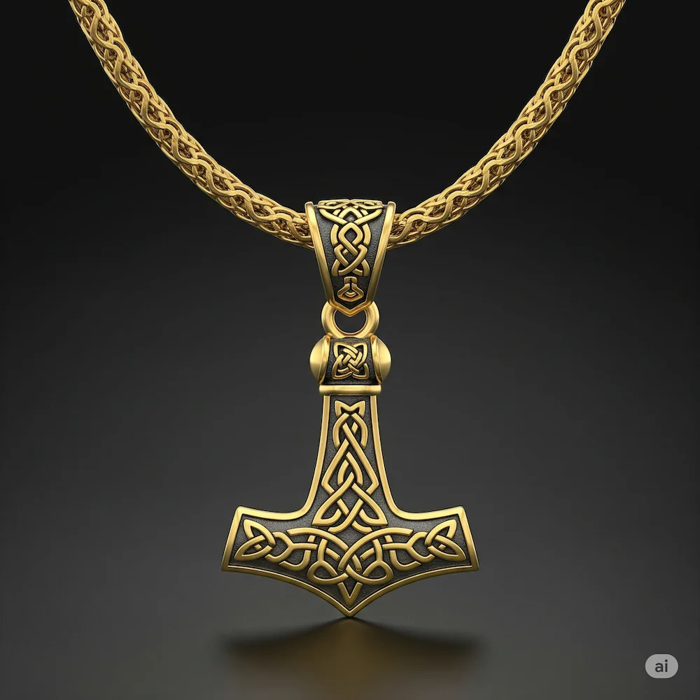 Thor's Hammer Talisman (Gold Oxide Plating) - Image 1